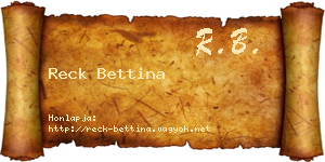 Reck Bettina névjegykártya